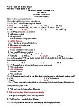 Bộ đề kiểm tra 1 tiết học kỳ II môn Hóa học Lớp 9 - Năm học 2018-2019 - Trường THCS Bình Kiều (Có đáp án)